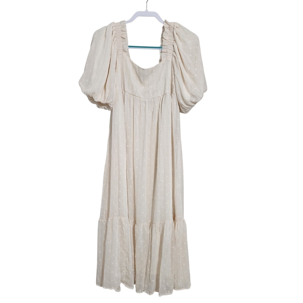 The Post Cream Maxi Bohemian Dress, sz Medium